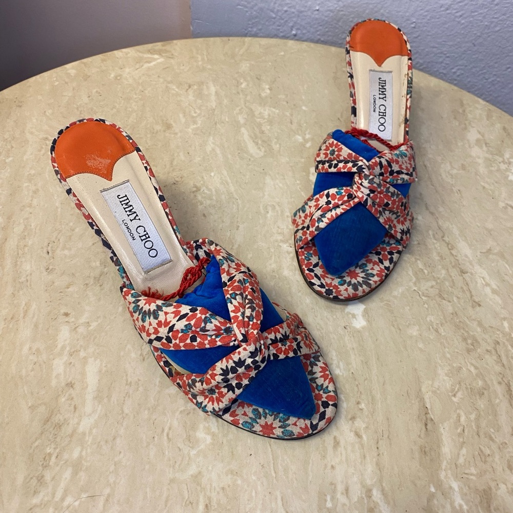 Jimmy Choo Silk Mules, 7.5